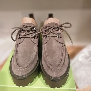 NIB/NWT Sam Edelman Monna Olive Suede Lug Sole Oxfords All Original Packaging